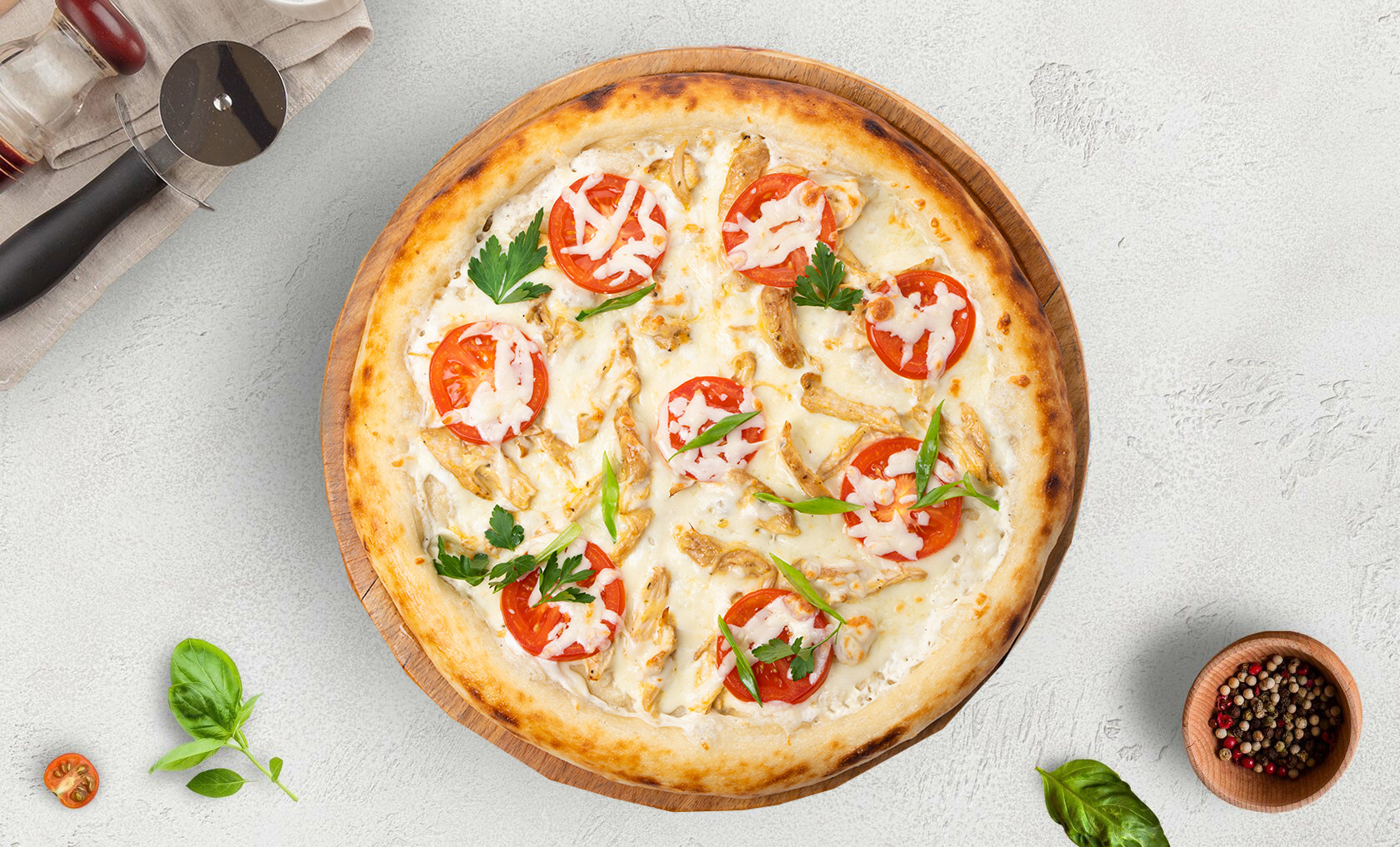 Пицца «Сырная курочка» 30см
