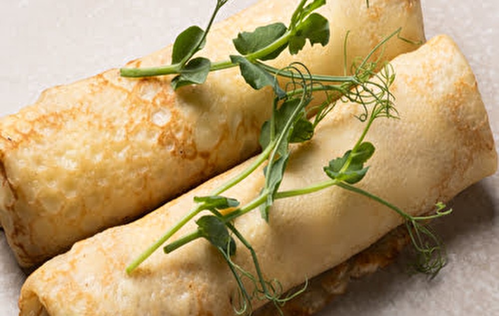 Блины с ветчиной и сыром