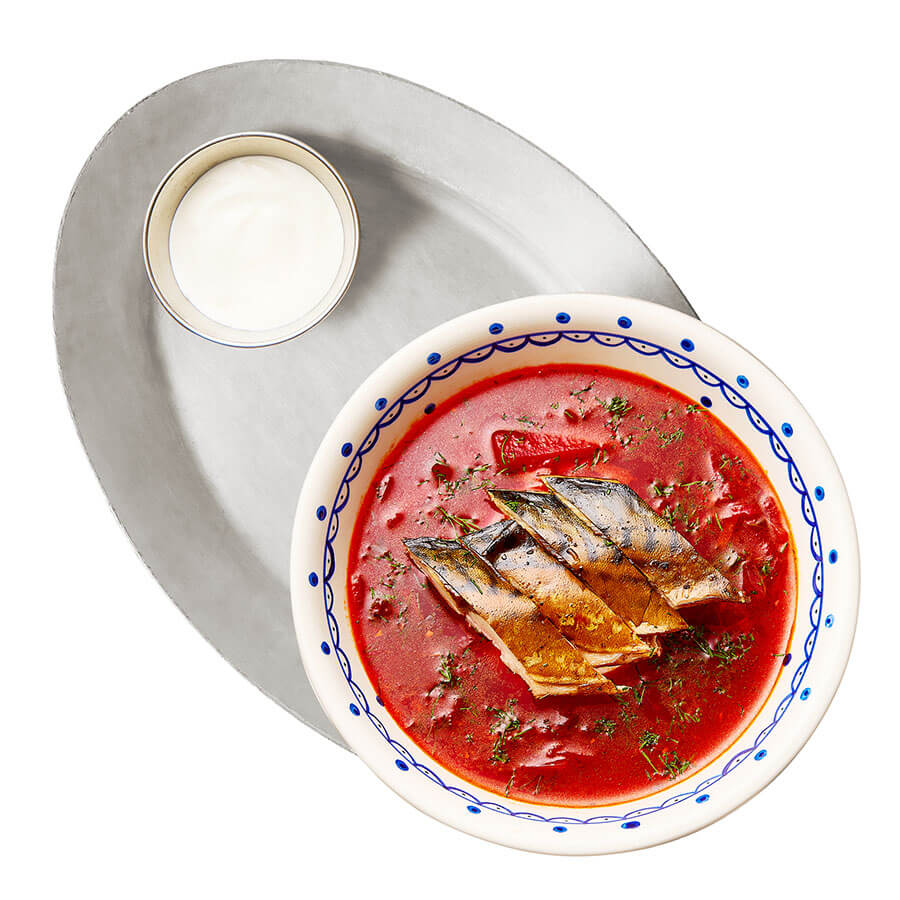 Борщ со скумбрией