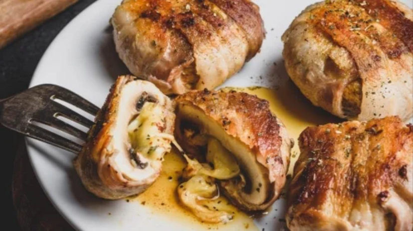 Шампиньоны с беконом