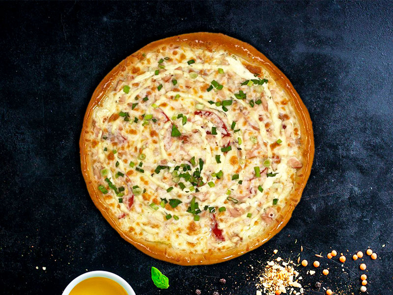 Пицца С КОПЧЁНОЙ КУРОЧКОЙ 28 см