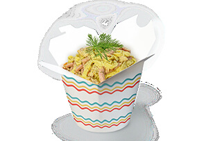 Фетучини с ветчиной и курицей