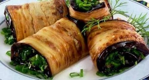 Рулетики из баклажана