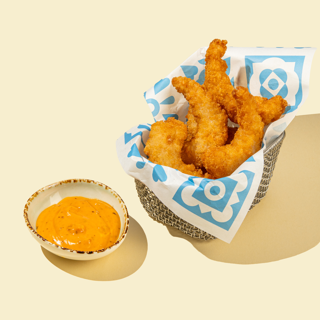 Креветки в кляре 5 шт с соусом том ям