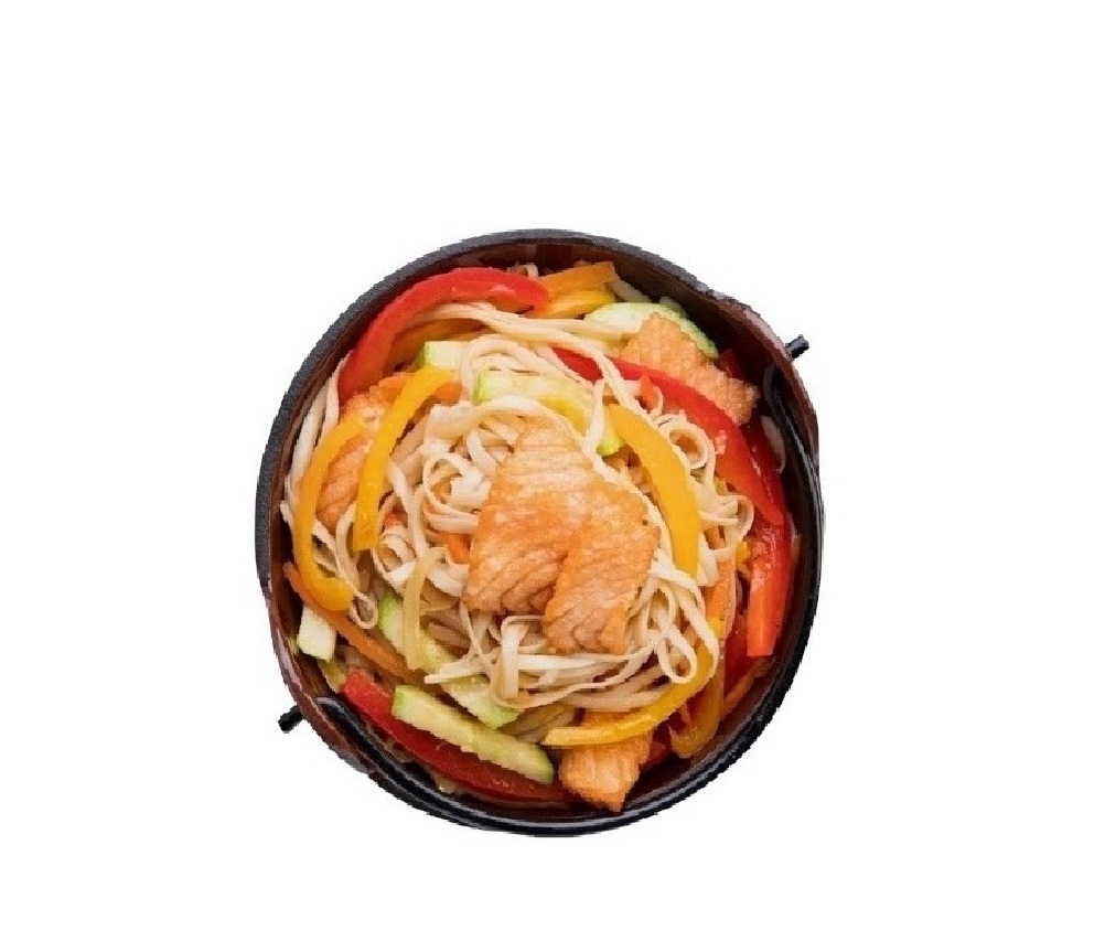 Удон с лососем