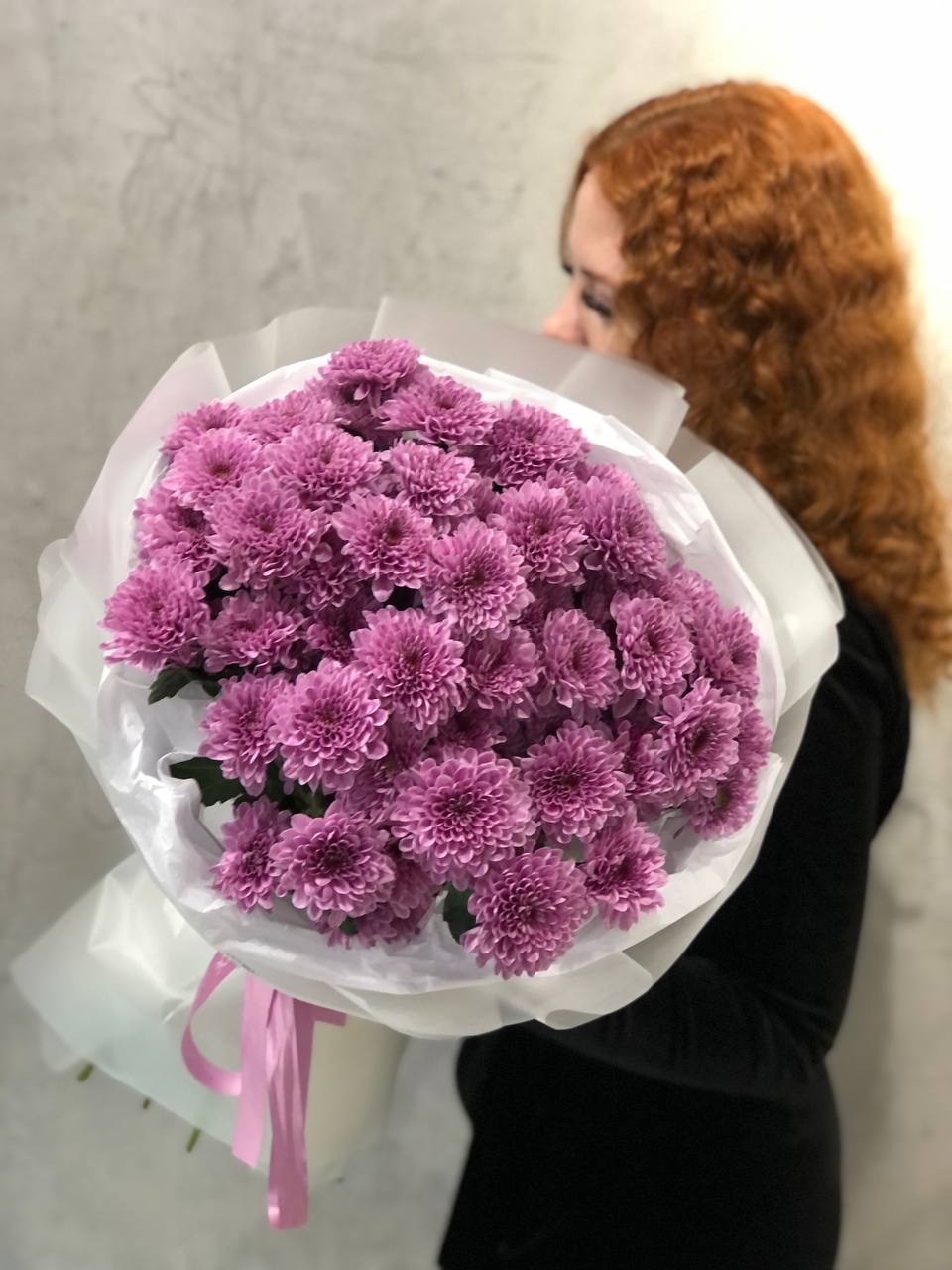 15 веточек кустовых хризантем