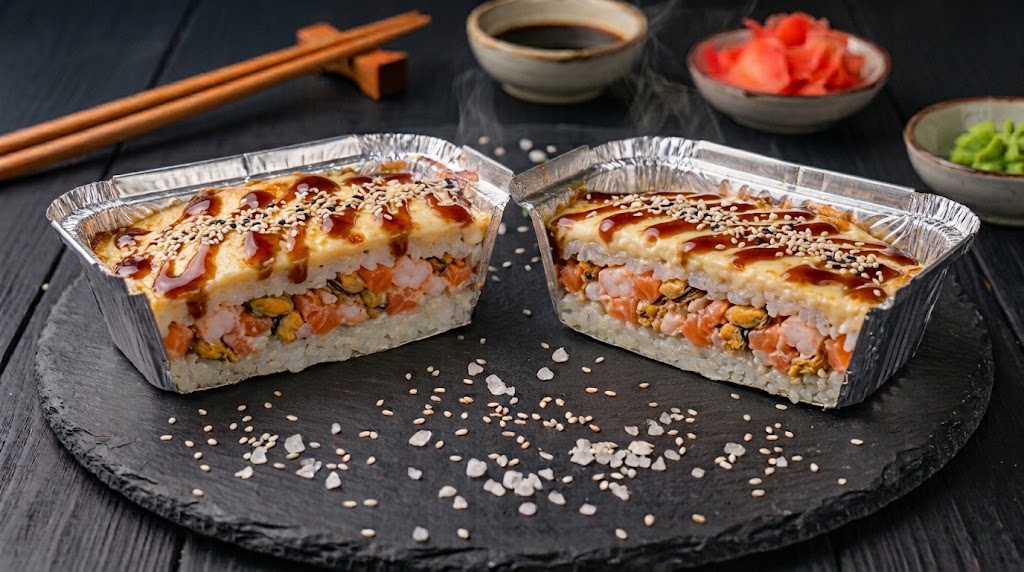 Запеч рис с морепродуктами