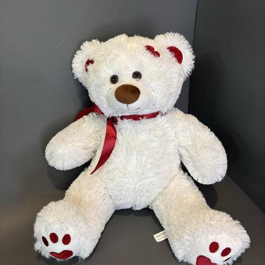 Мишка белый с сердечком