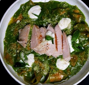 Матальяти с песто и курой