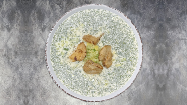 Окрошка с куриным филе