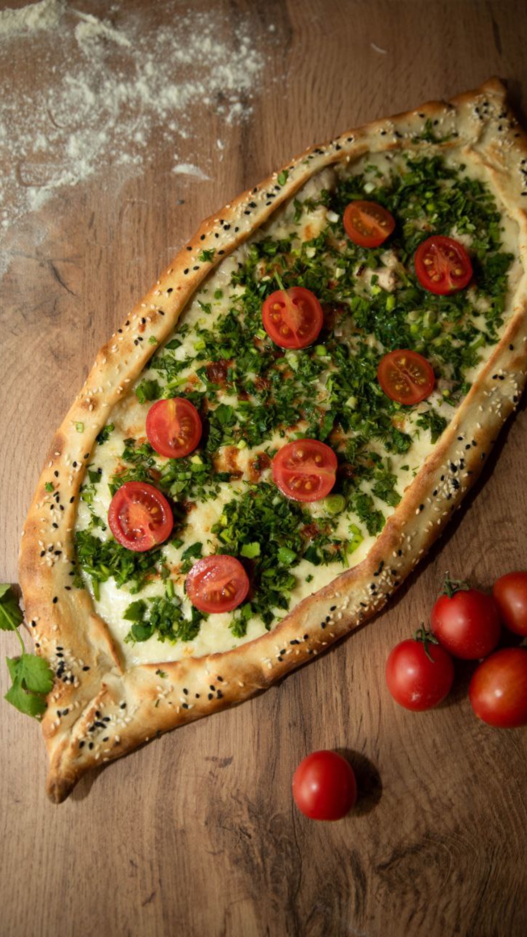 Пиде курица и сыр