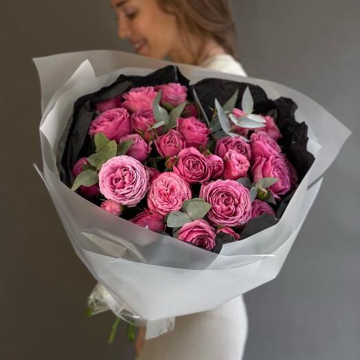 Пионовидные розы пионы кустовые букет