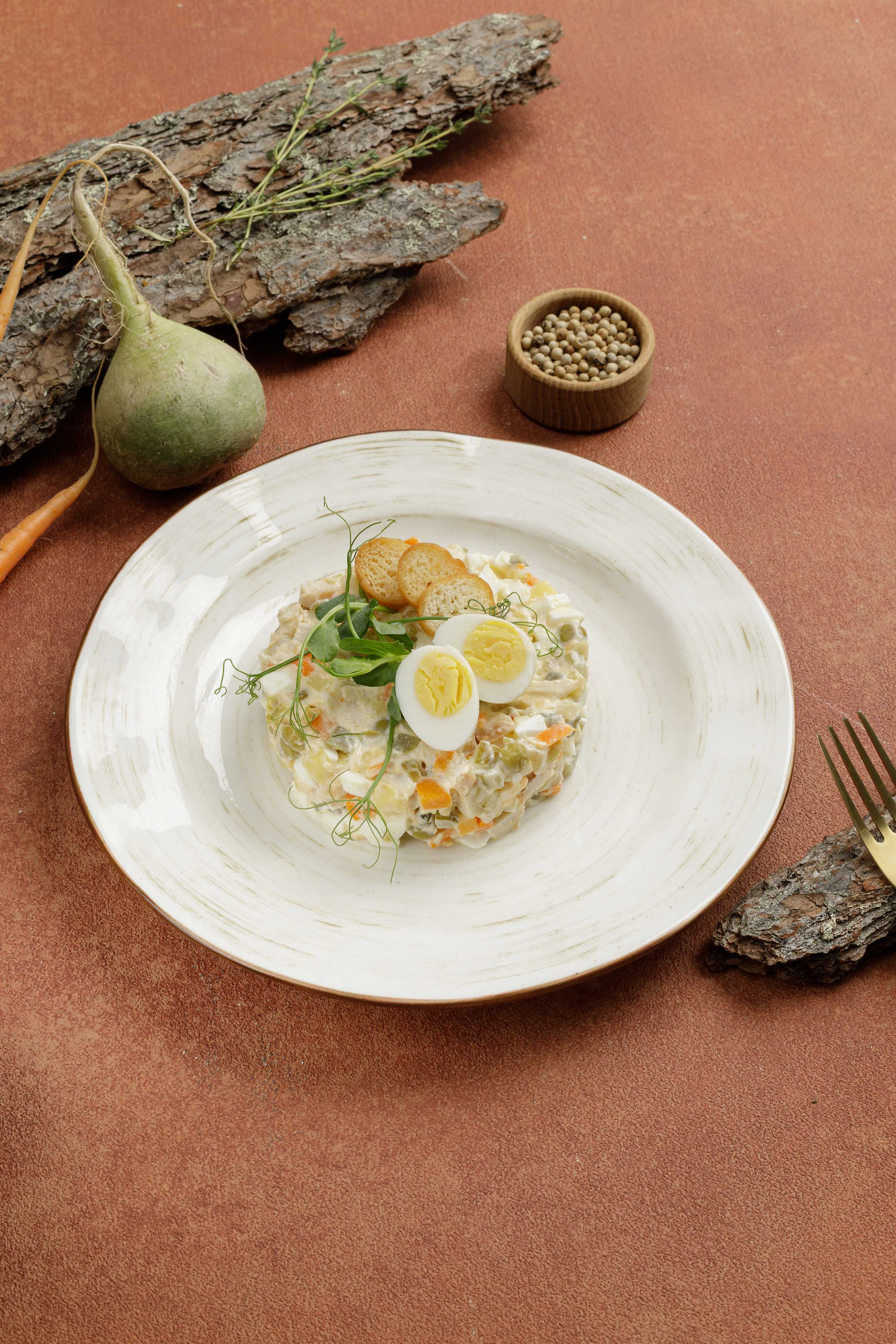 Оливье с цыплёнком