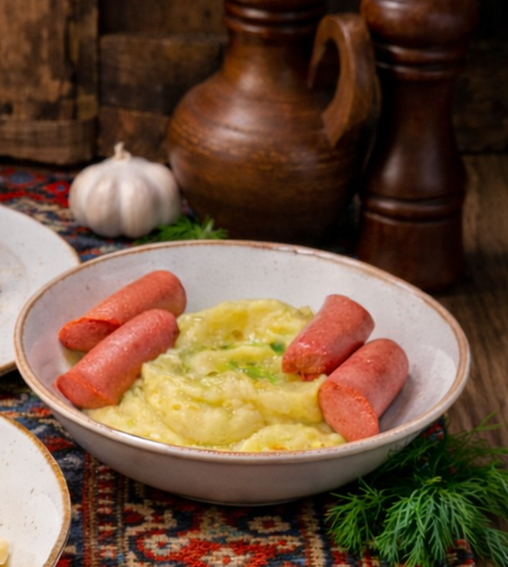 Пюре с сосисками