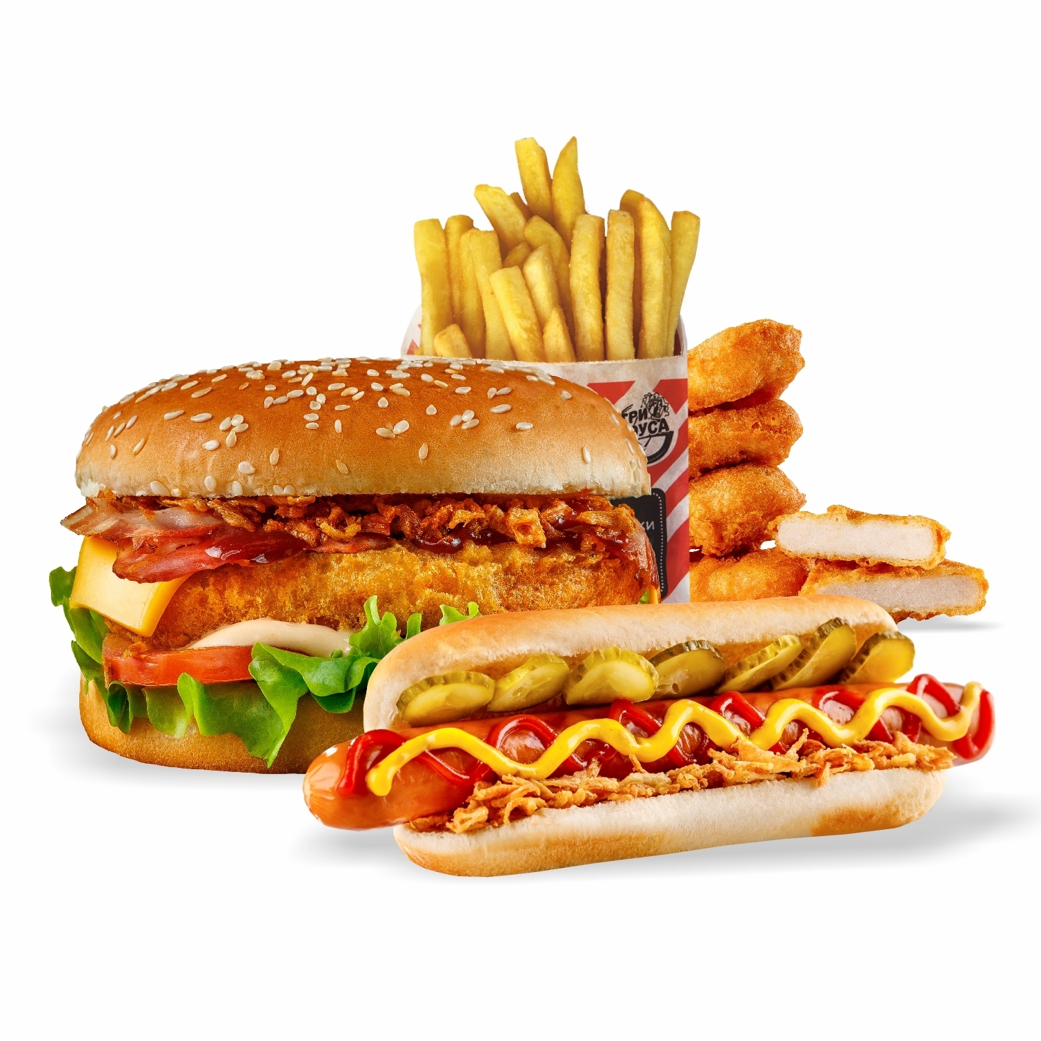 Микс сет с хот-догом и Чикен беконом