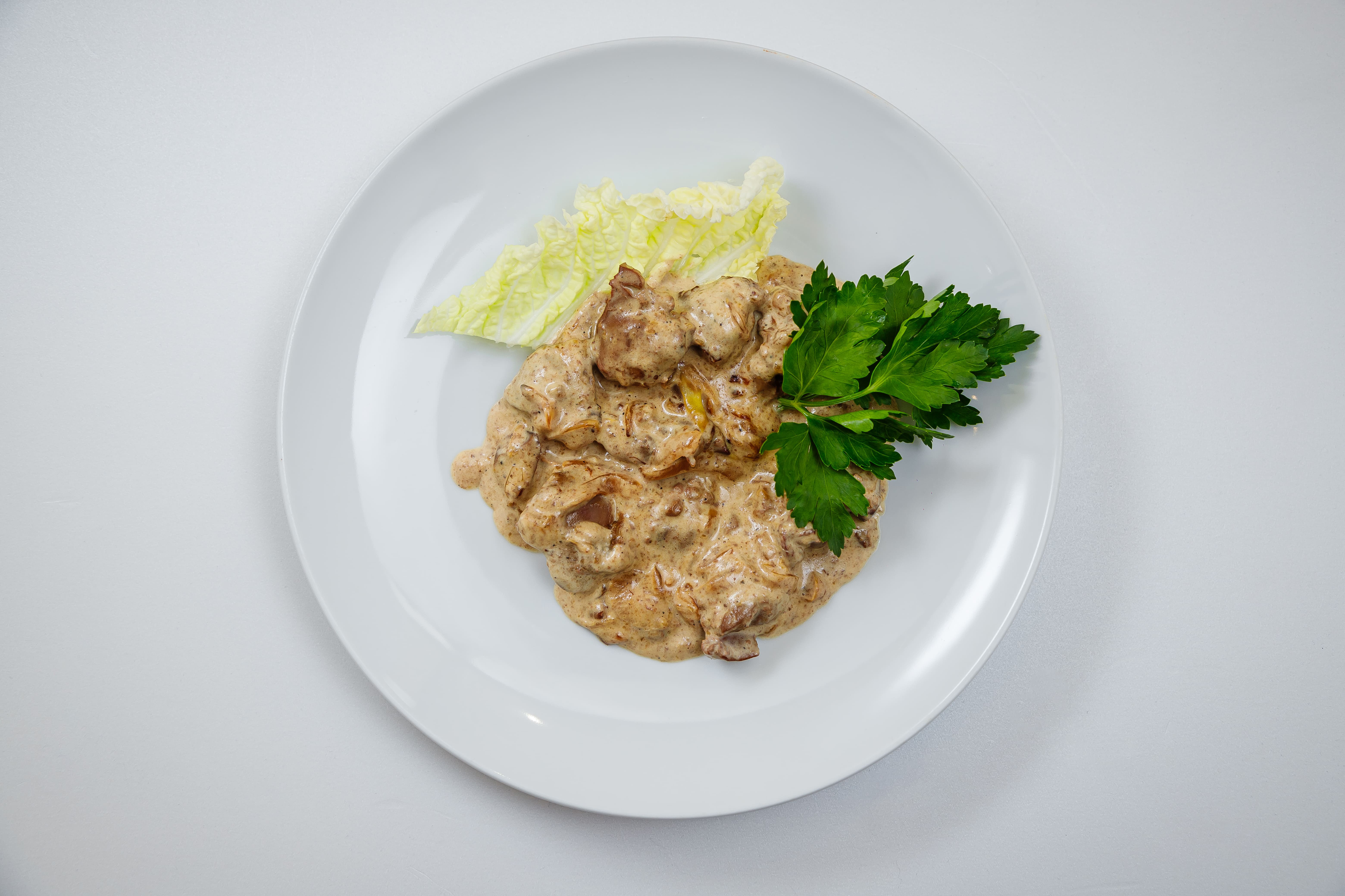 Печень, томленная в сливках