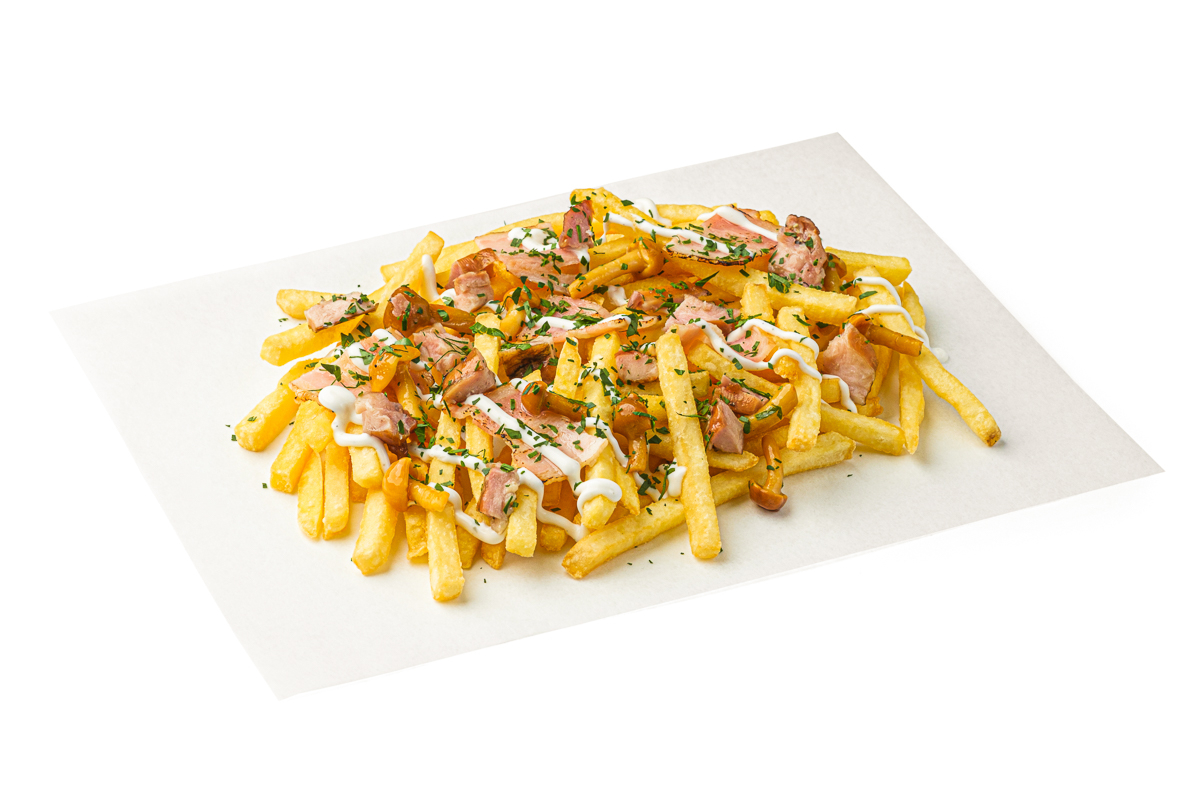 Картофель с цыпленком и опятами