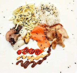 Рис с лососем