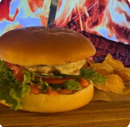 Бургер с куриной котлетой