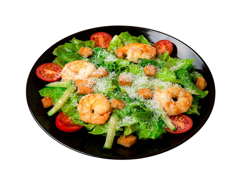 Салат Цезарь с креветками