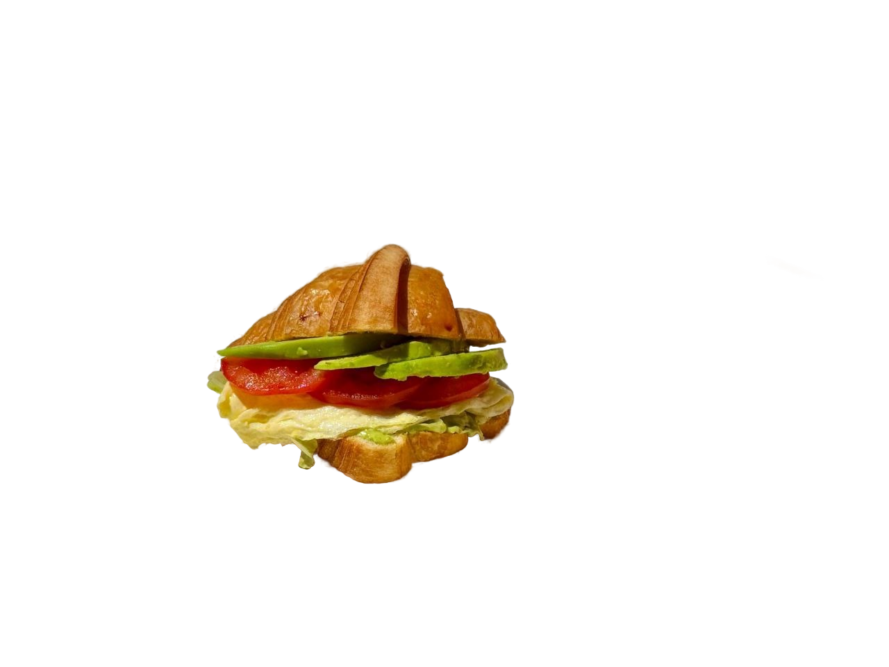 Круассан с яйцом и авокадо с фирменным соусом