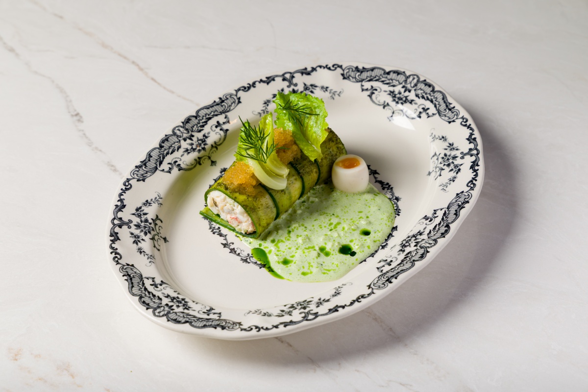 Салат с крабом и щучьей икрой