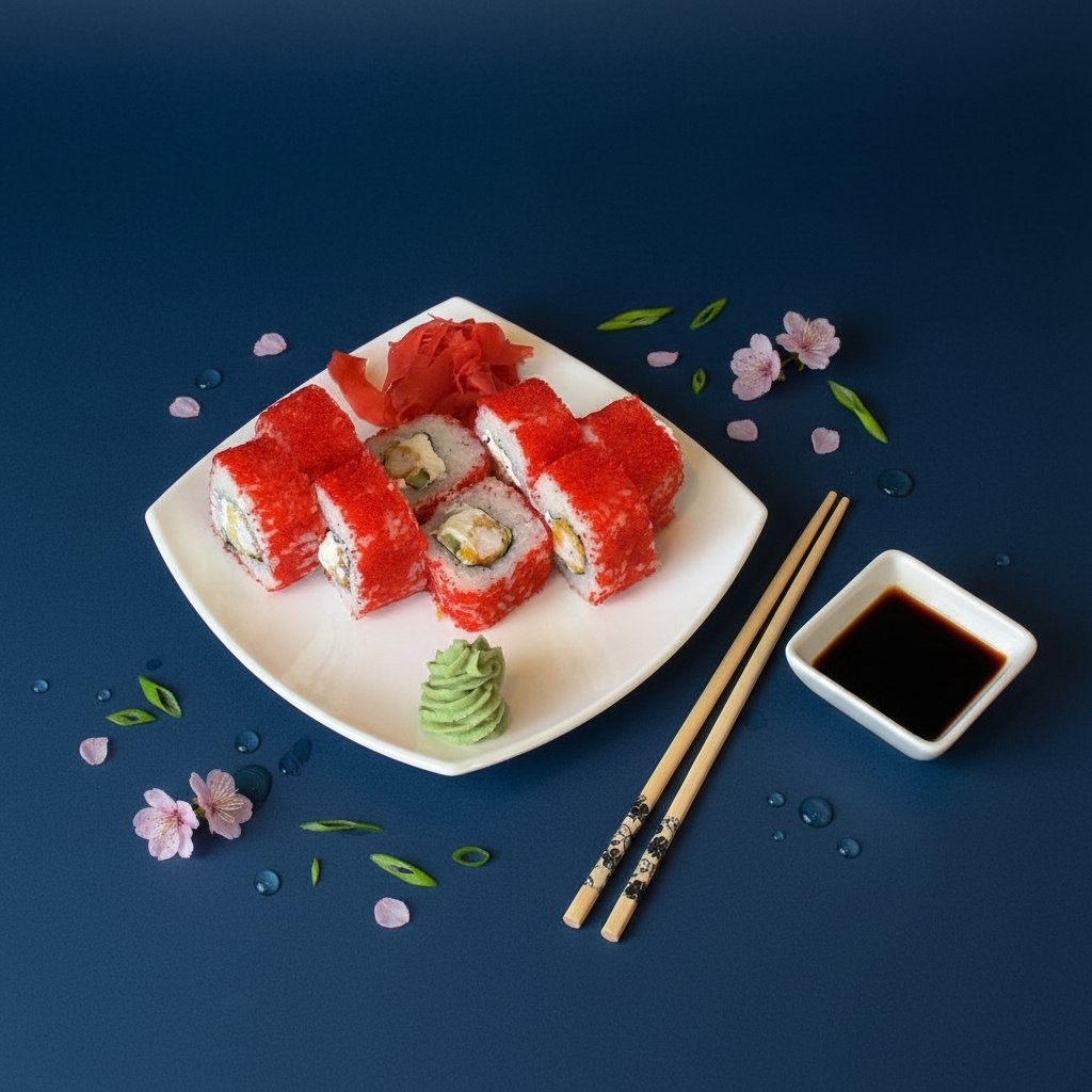 Калифорния с креветкой темпура