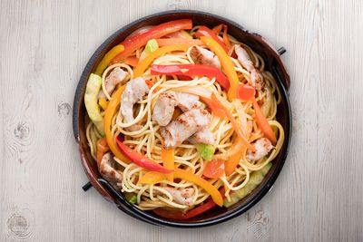 Wok яичная со свининой