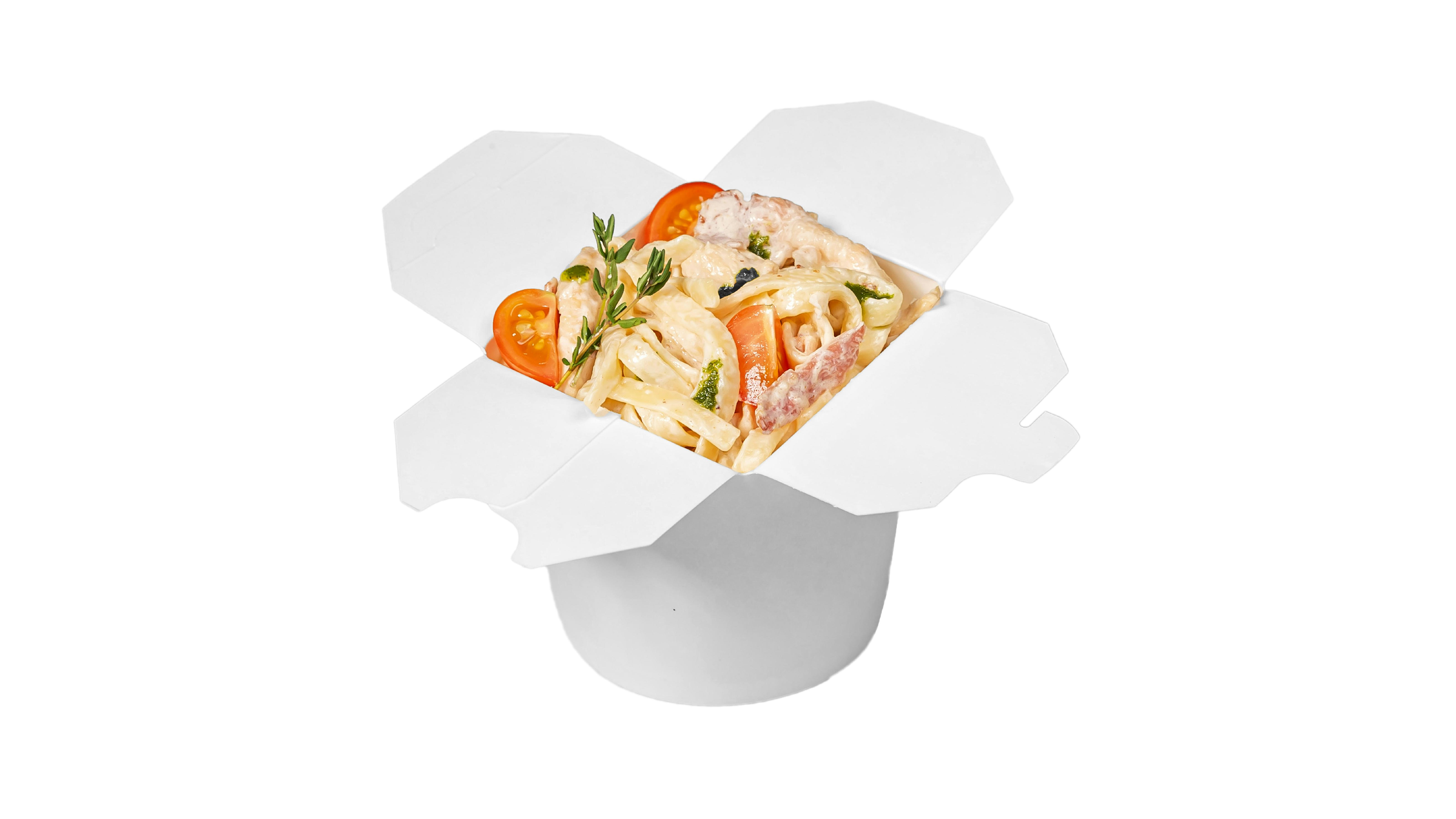 Паста с цыплёнком и беконом