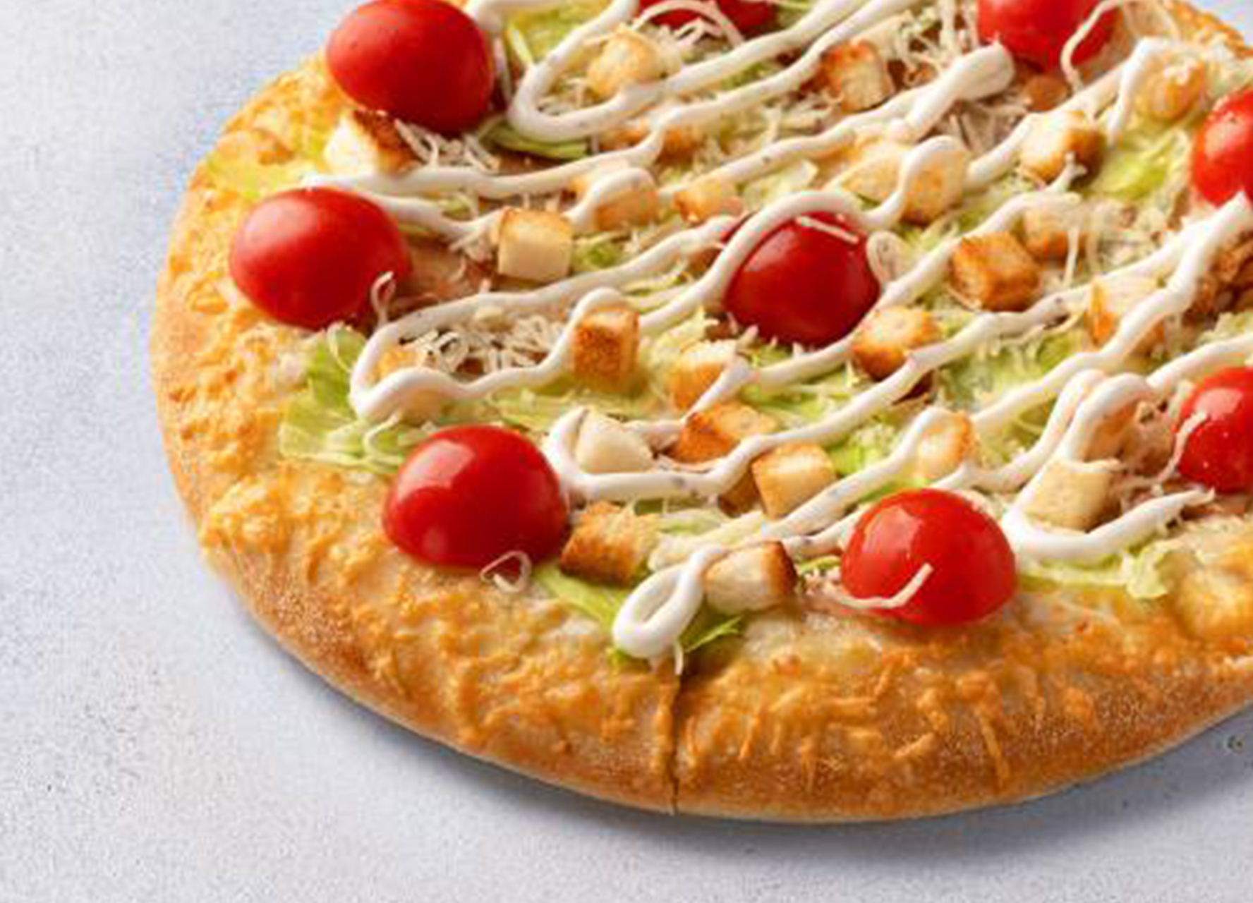 Пицца Цезарь 25 см на толстом с сыром