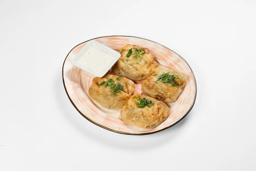 Манты с телятиной жареные