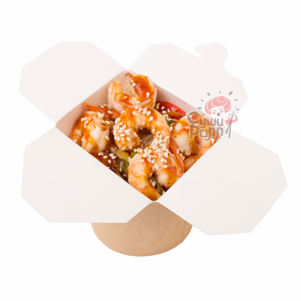 Wok креветки с овощами