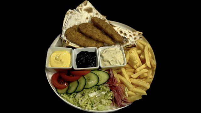 С стрипсами и картофелем фри