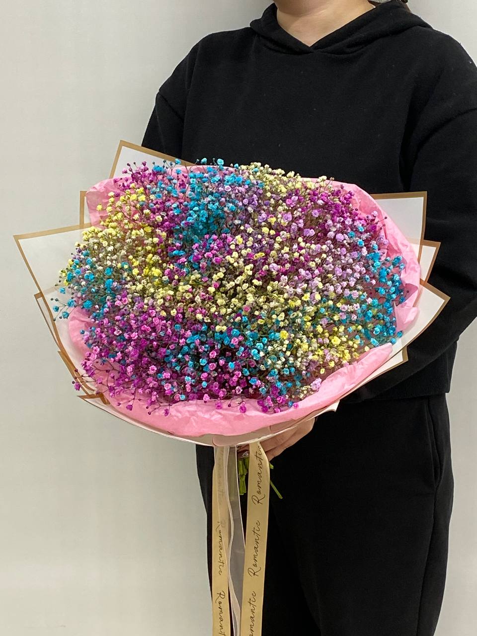 Цветная гипсофила в тишью и крафте