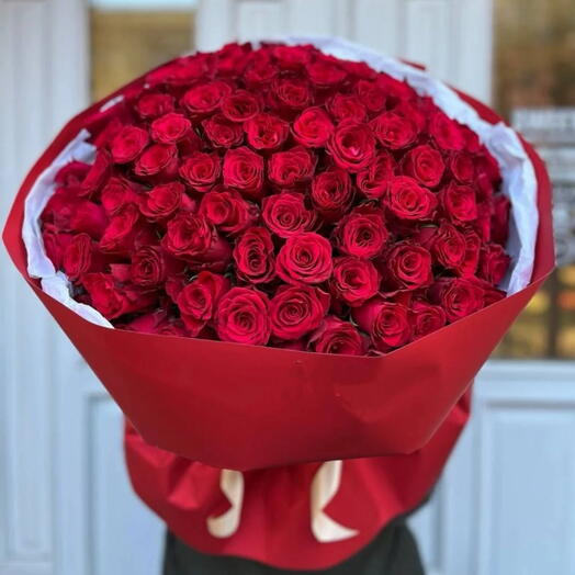 51 Роза букет яркий свежий