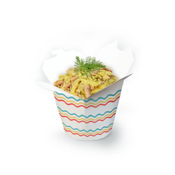Фетучини с ветчиной и грибами