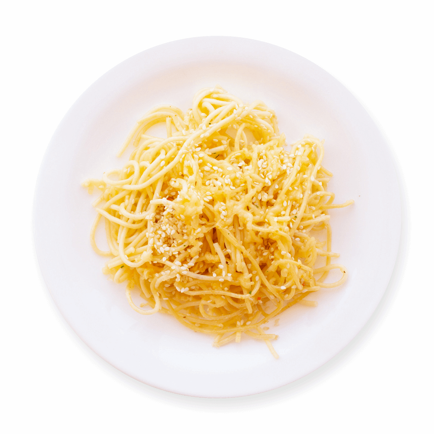 Спагетти с сыром и кунжутом
