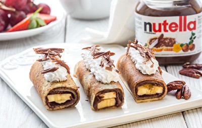 Блинчики с нутеллой и бананом