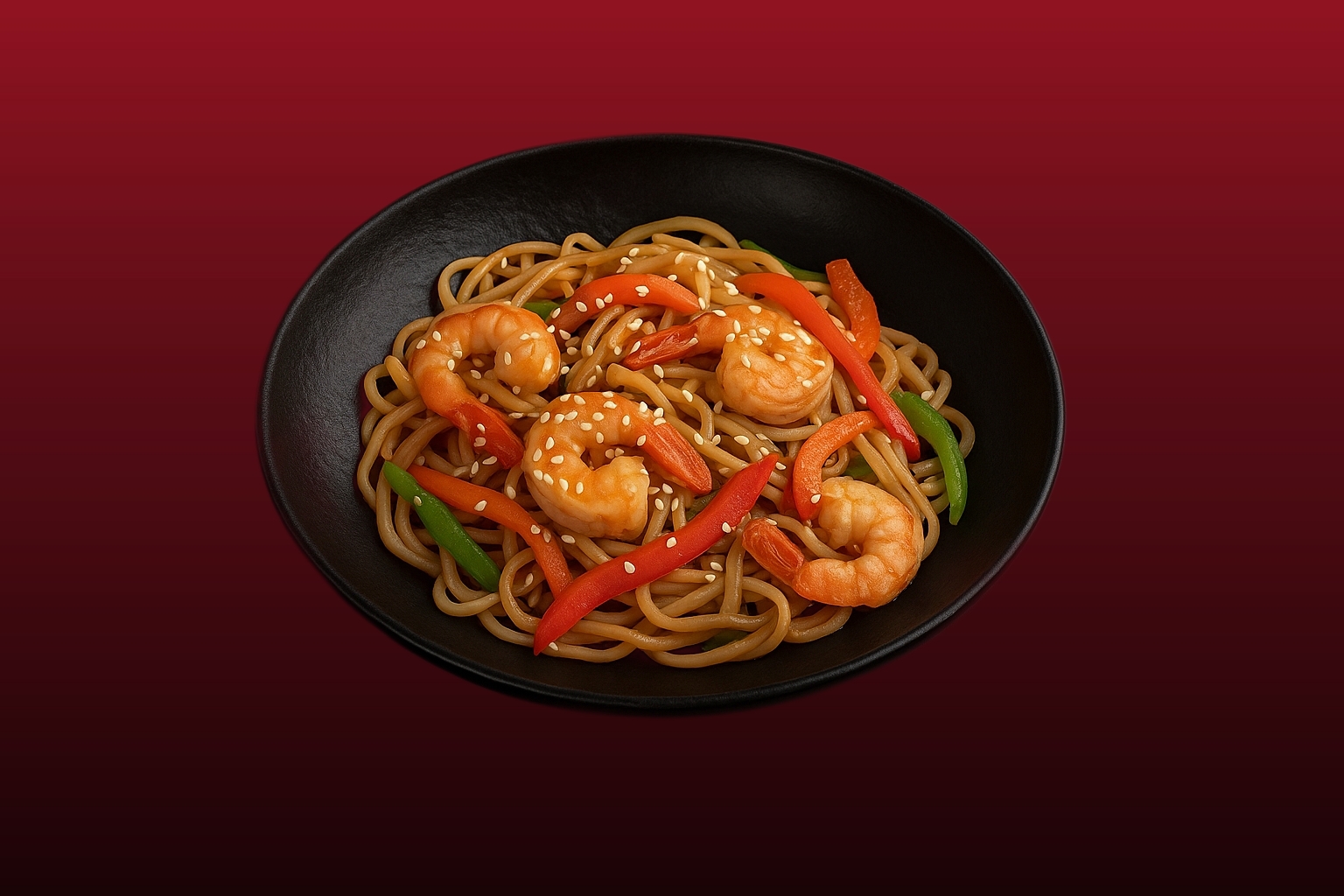 Удон с креветками