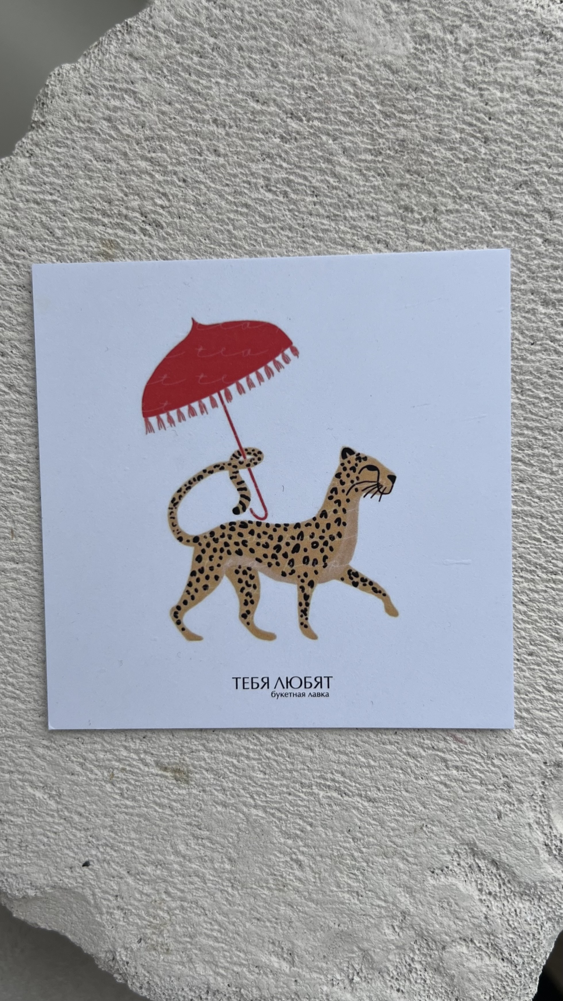 Открытка "Лео с зонтиком"