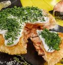 Чебурек-пирог с красной рыбой
