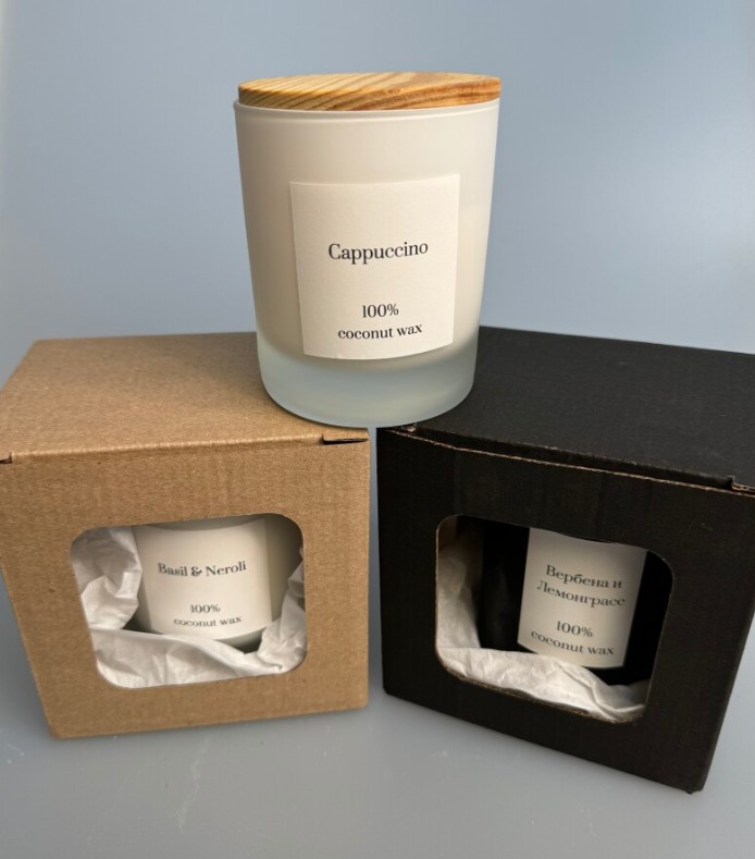 Свеча в матовом стекле 300 мл в коробке