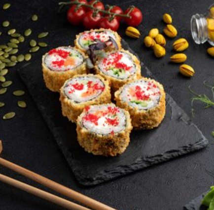 Горячий ролл Филадельфия с лососем рору