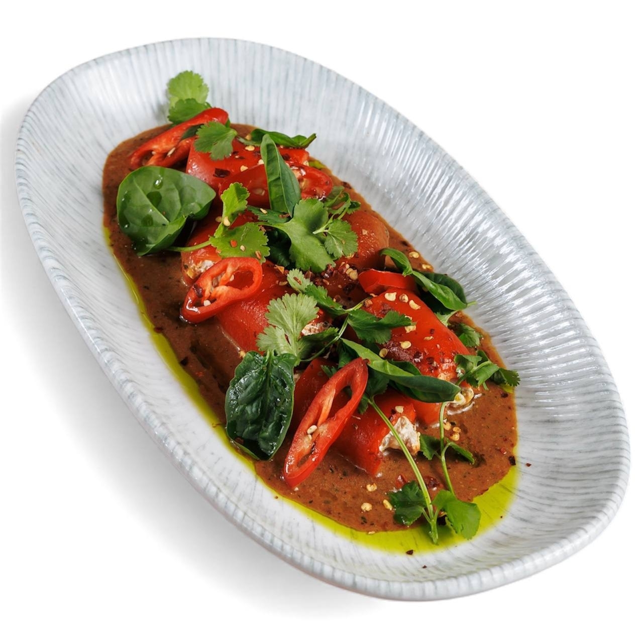 Рулетики из печеного перца цицаки