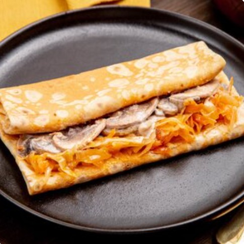 Блин с капустой и грибами