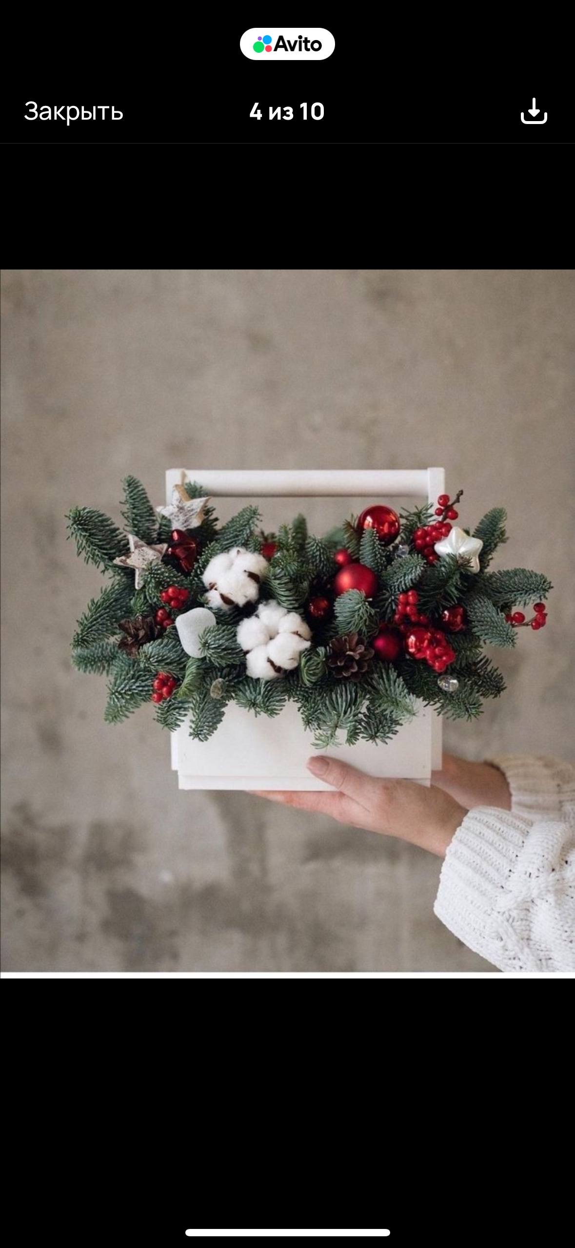 Новогодняя композиция в ящике 