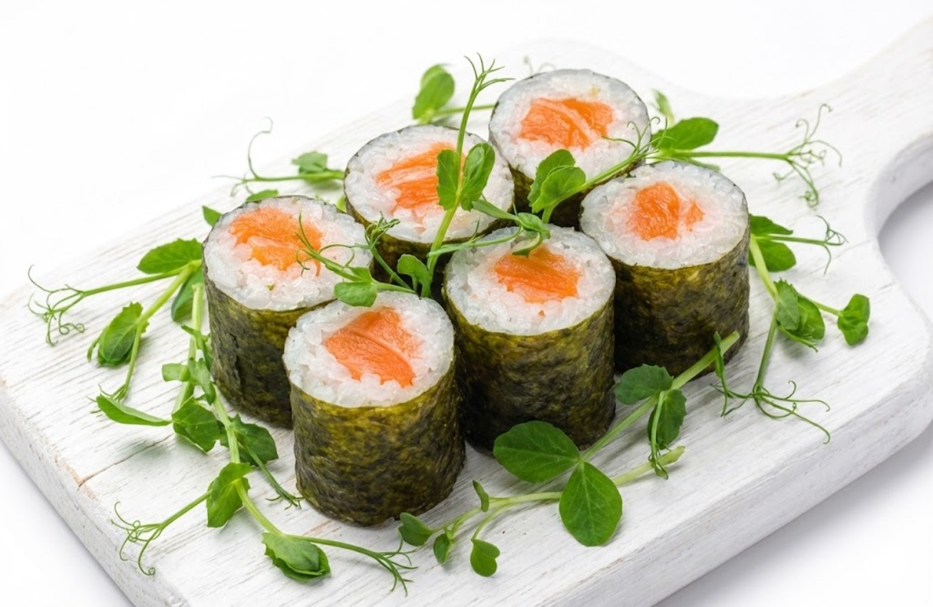 МИНИ РОЛЛ С ЛОСОСЕМ