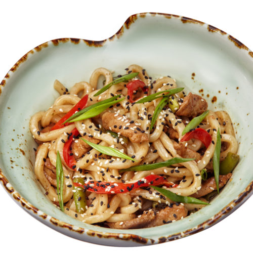Wok со свининой и овощами