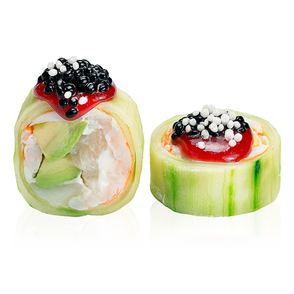 Сашими ролл с гребешком и креветками