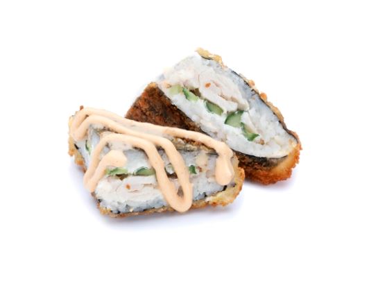 Жареный онигири с курицей